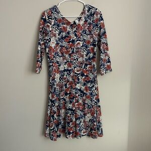 Pact Fit and Flare Floral Dress Size Medium